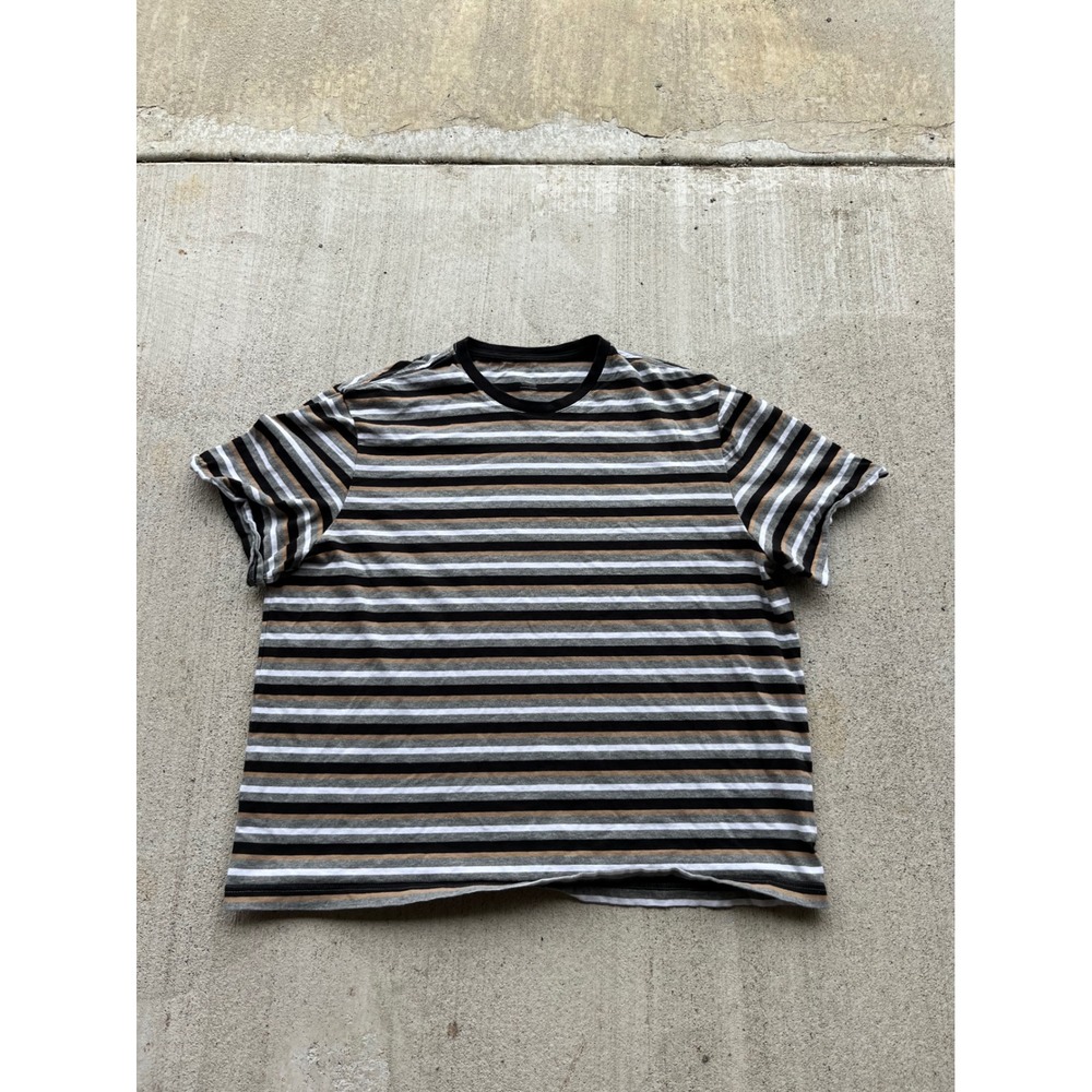 Banana Republic Mens XXL Signature Midweight Tee Striped Organic Cotton T-Shirt